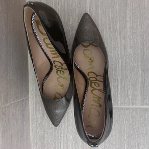 Sam Edelman Hazel Pointed Toe Pumps  8 Shimmery Black Silver New with Defects - Picture 5 of 5